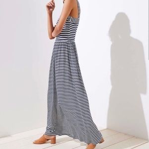 Loft Outlet XS navy and white striped maxi dress.